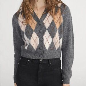 Frame The Brushed Argyle Cardigan